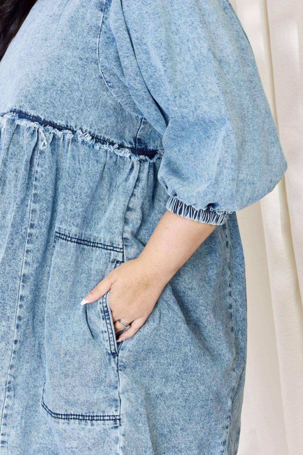 OLIVIA Oversized Denim Babydoll Dress