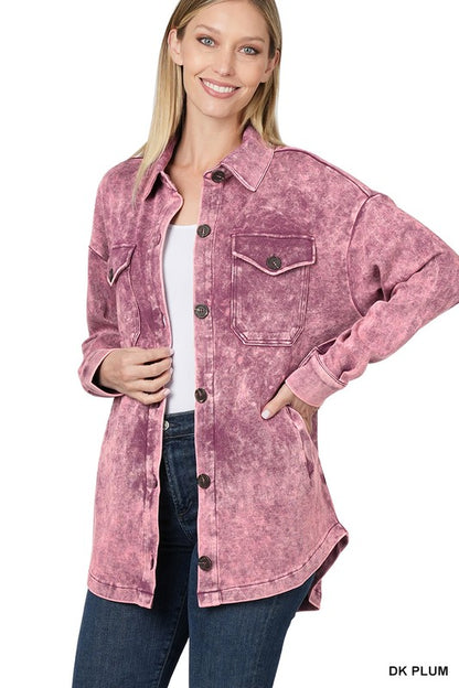 ASHLEY Acid Wash Shacket