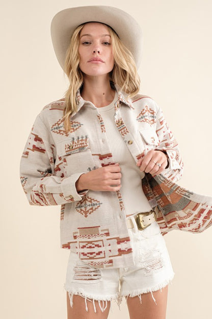 JACKY Jacquard Aztec Shirt Jacket