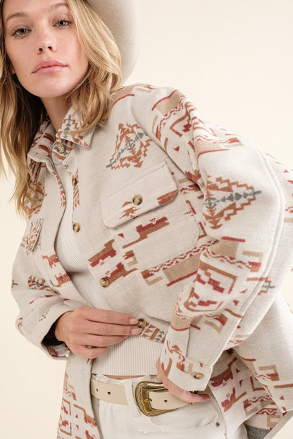 JACKY Jacquard Aztec Shirt Jacket