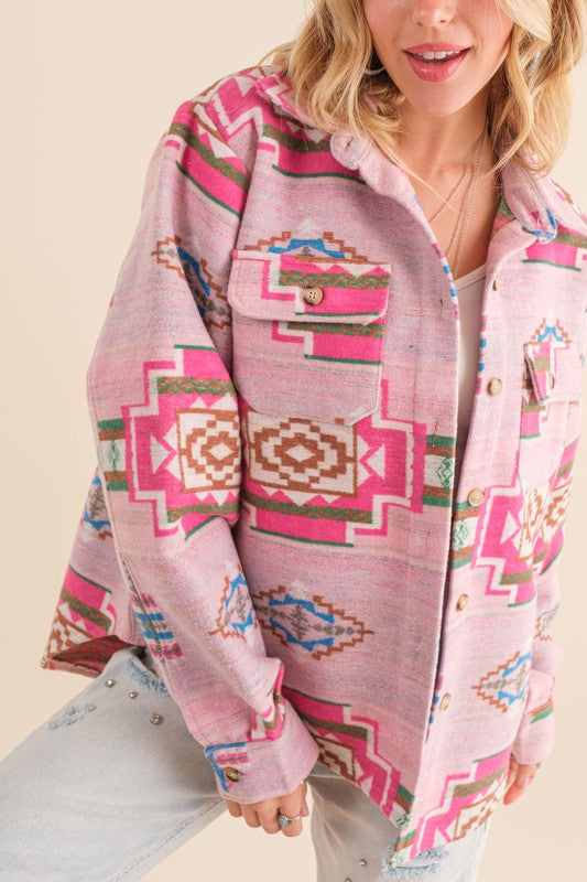 JACKY Jacquard Aztec Shirt Jacket