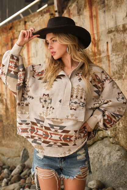 IZZY Aztec Western Pullover