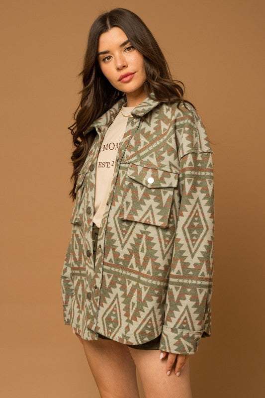 AMY Aztec Print Shacket