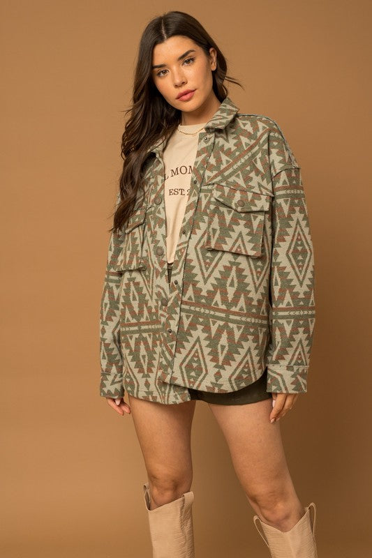 AMY Aztec Print Shacket