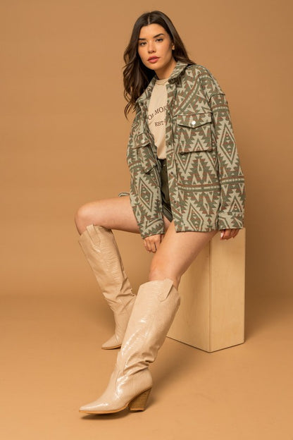 AMY Aztec Print Shacket