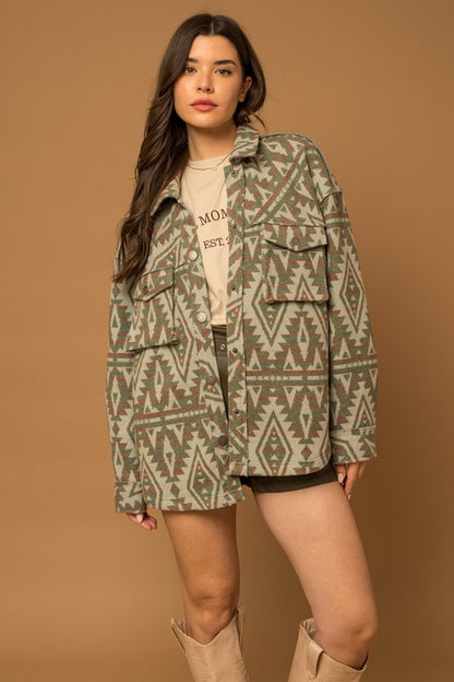 AMY Aztec Print Shacket