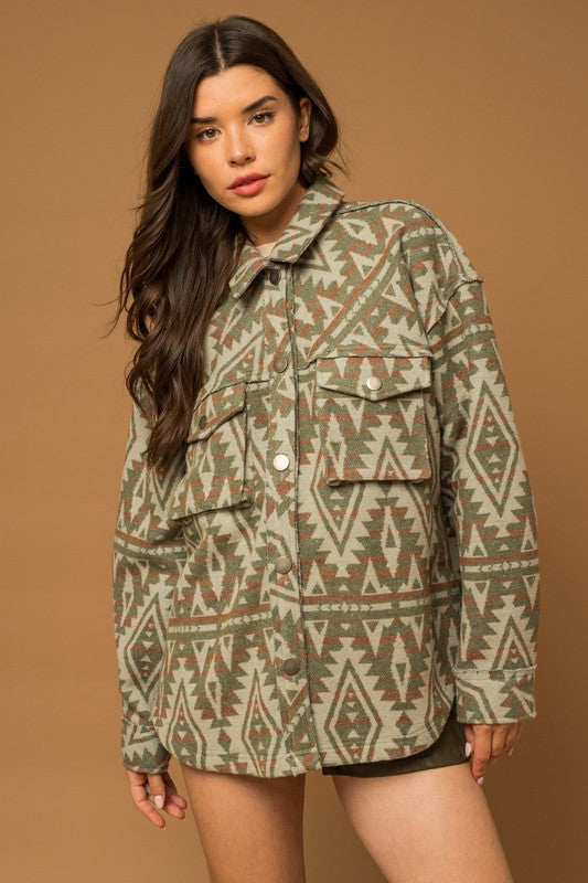 AMY Aztec Print Shacket