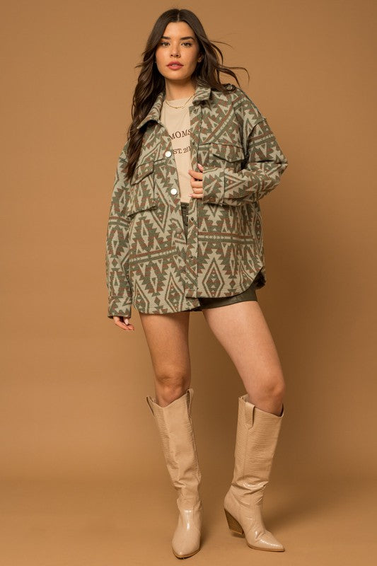 AMY Aztec Print Shacket