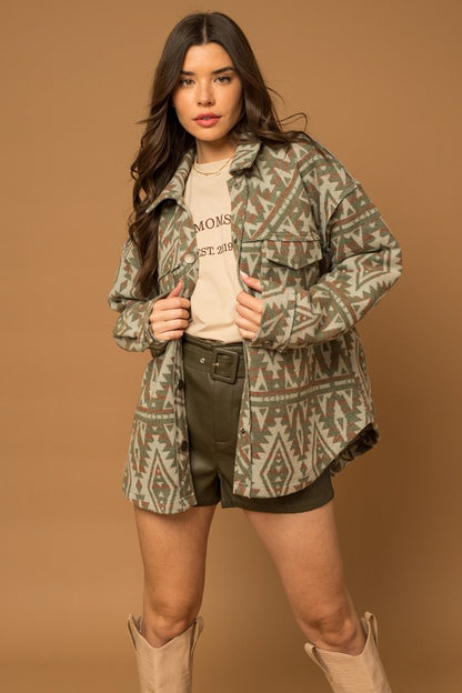 AMY Aztec Print Shacket