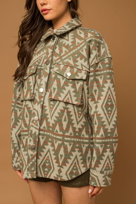 AMY Aztec Print Shacket