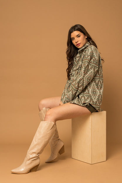 AMY Aztec Print Shacket