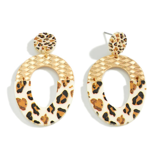 AMY Leopard Gold Toned Weaved Earrings