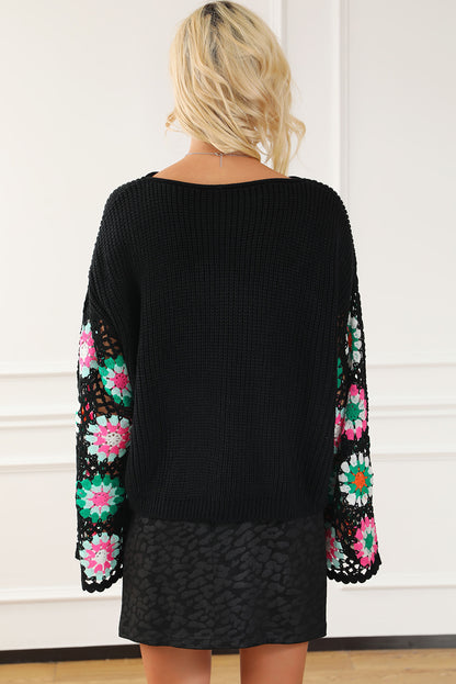 CRISTA Crochet Bell Sleeve Sweater