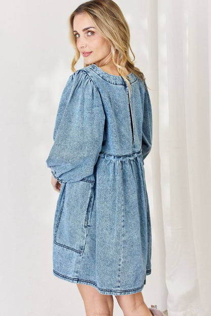 OLIVIA Oversized Denim Babydoll Dress