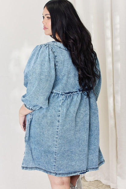 OLIVIA Oversized Denim Babydoll Dress