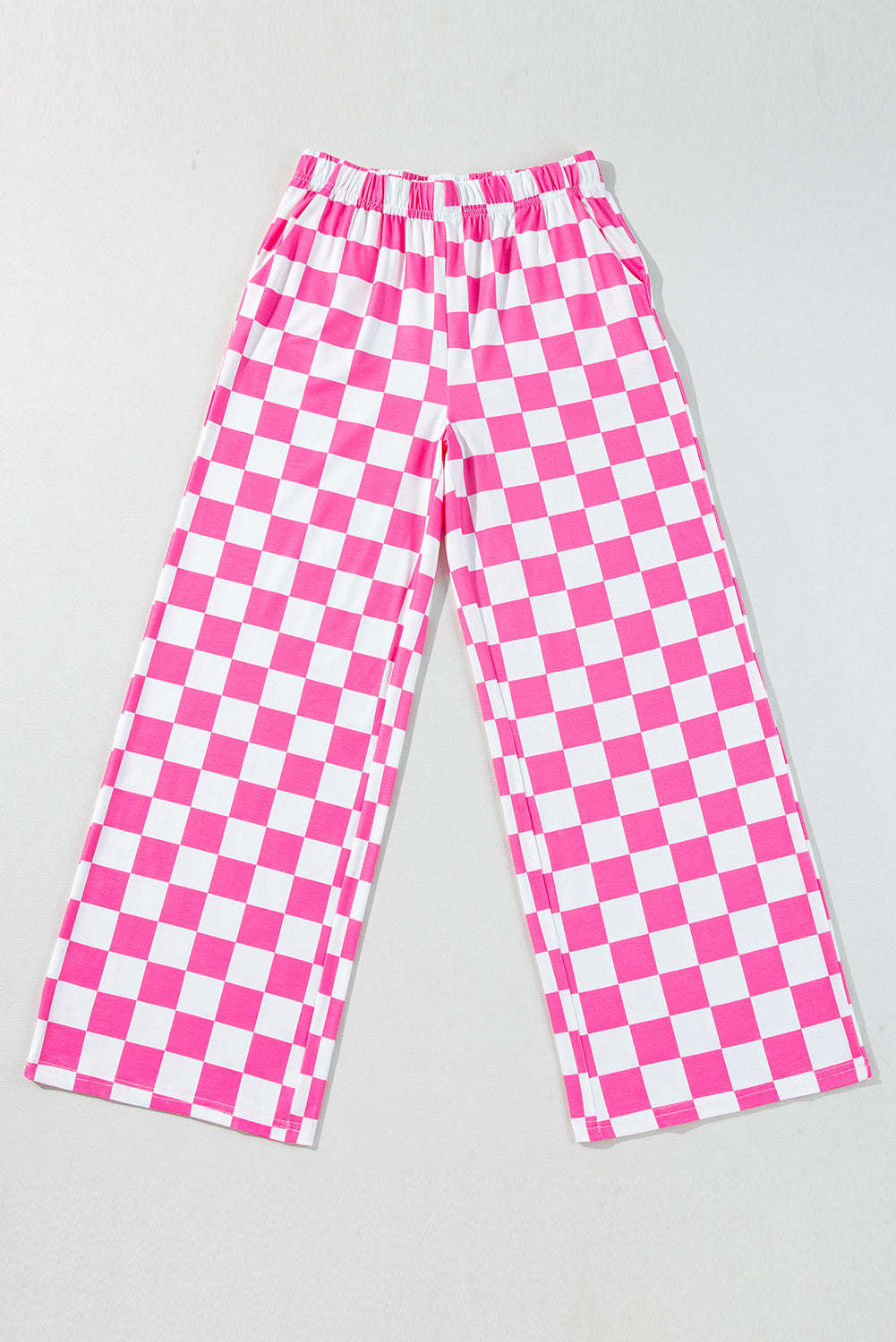 CHELSEA Checkered High Waisted Wide Leg Pants