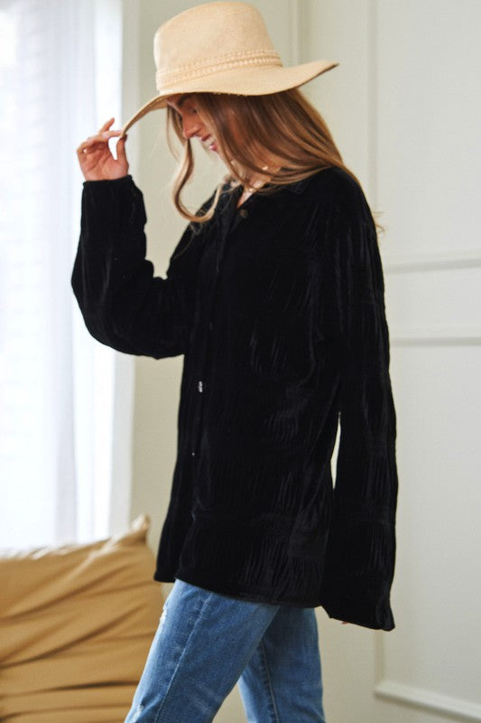 LAURIE Long Sleeve Button Top