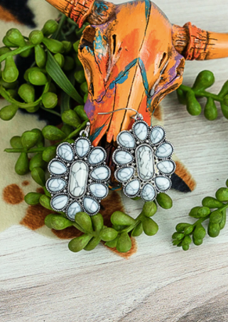 LULA White Concho Earrings