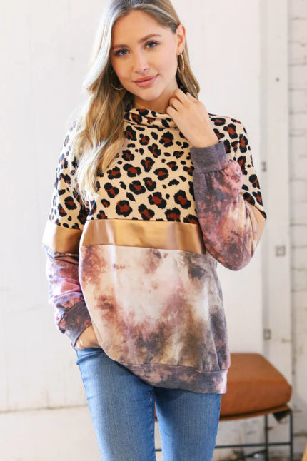 TATE Tie Die Taupe Gold & Rust Sweatshirt