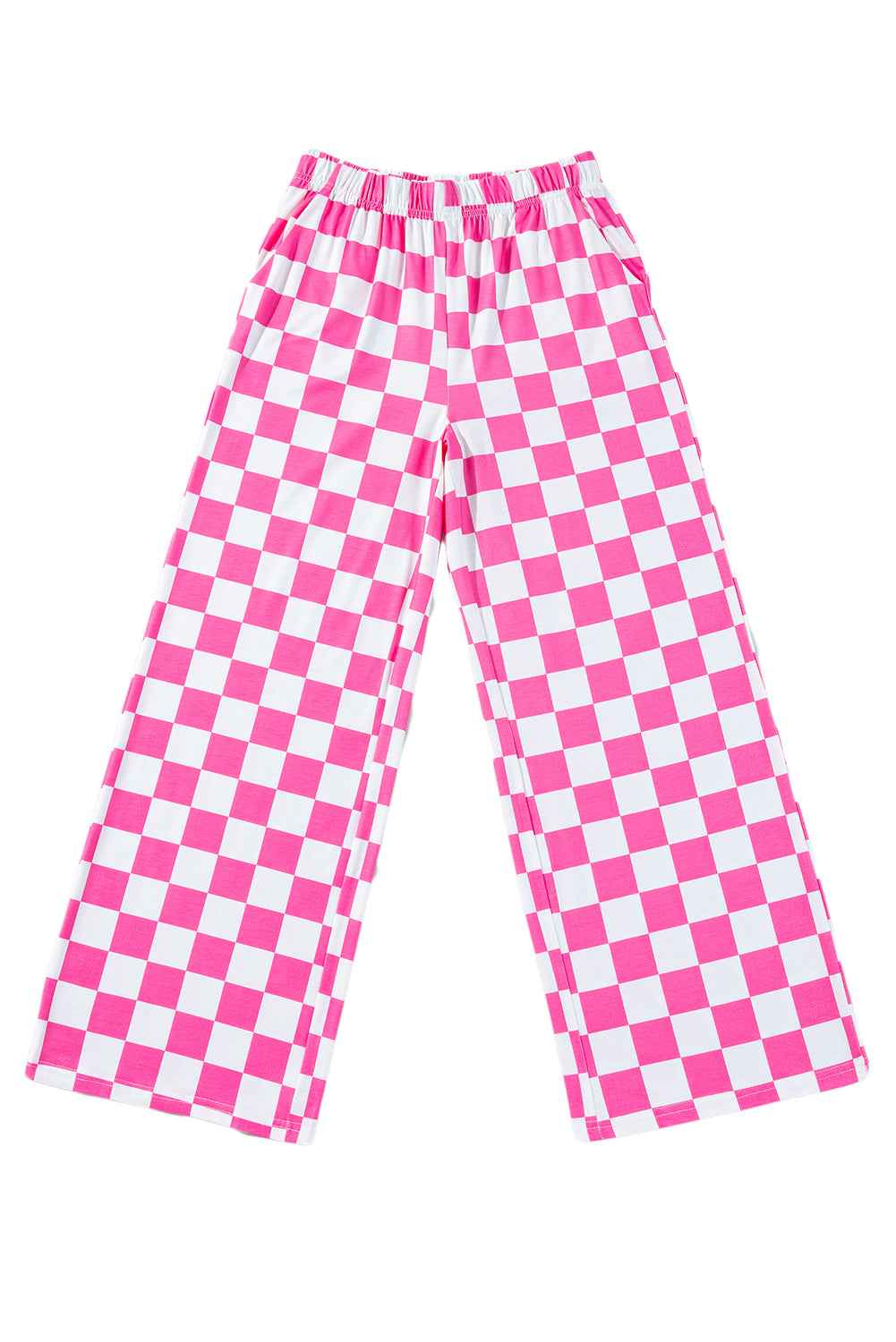 CHELSEA Checkered High Waisted Wide Leg Pants