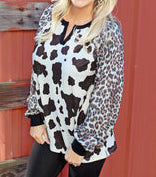 CHELLY Cheetah Print long sleeve shirt