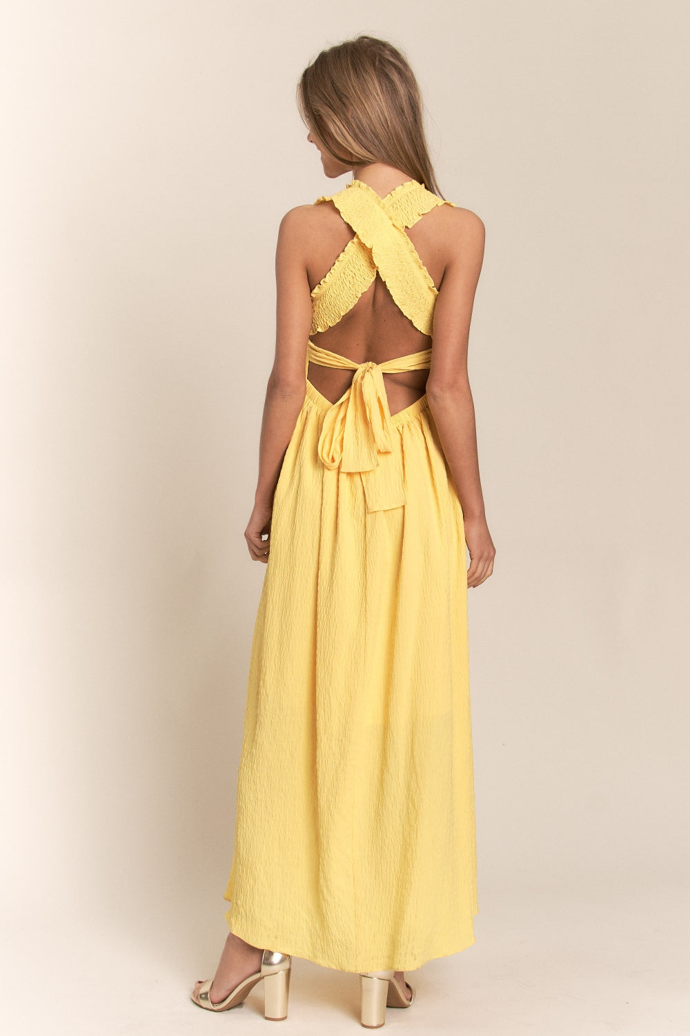 YOLY Crisscross Back Maxi Dress