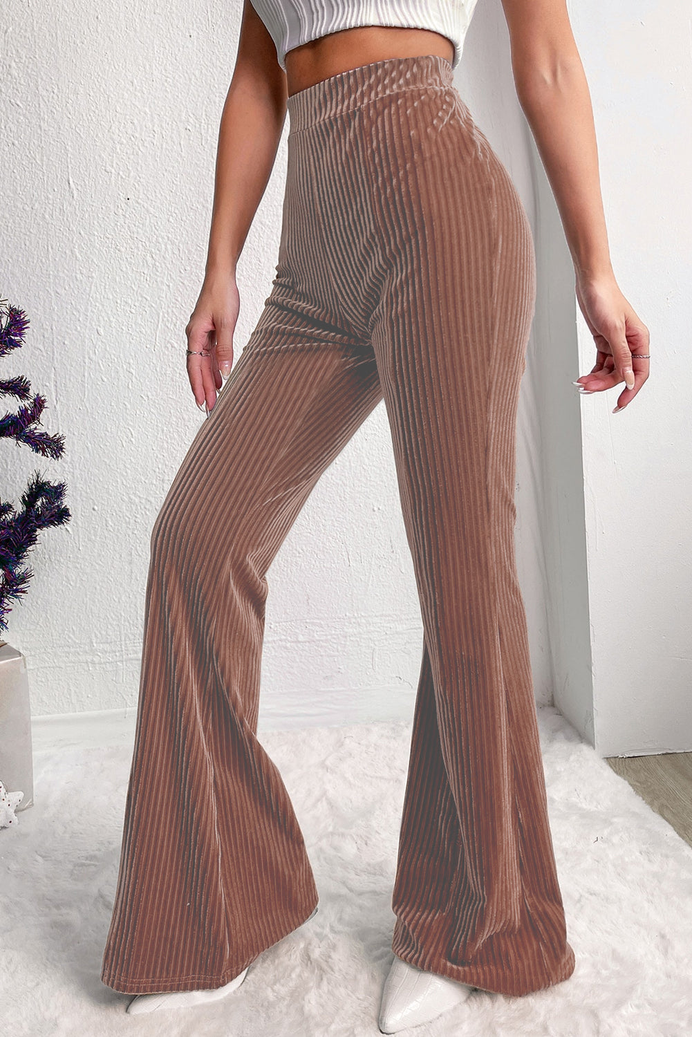 COURTLYN Corduroy High wasted Flare Pants