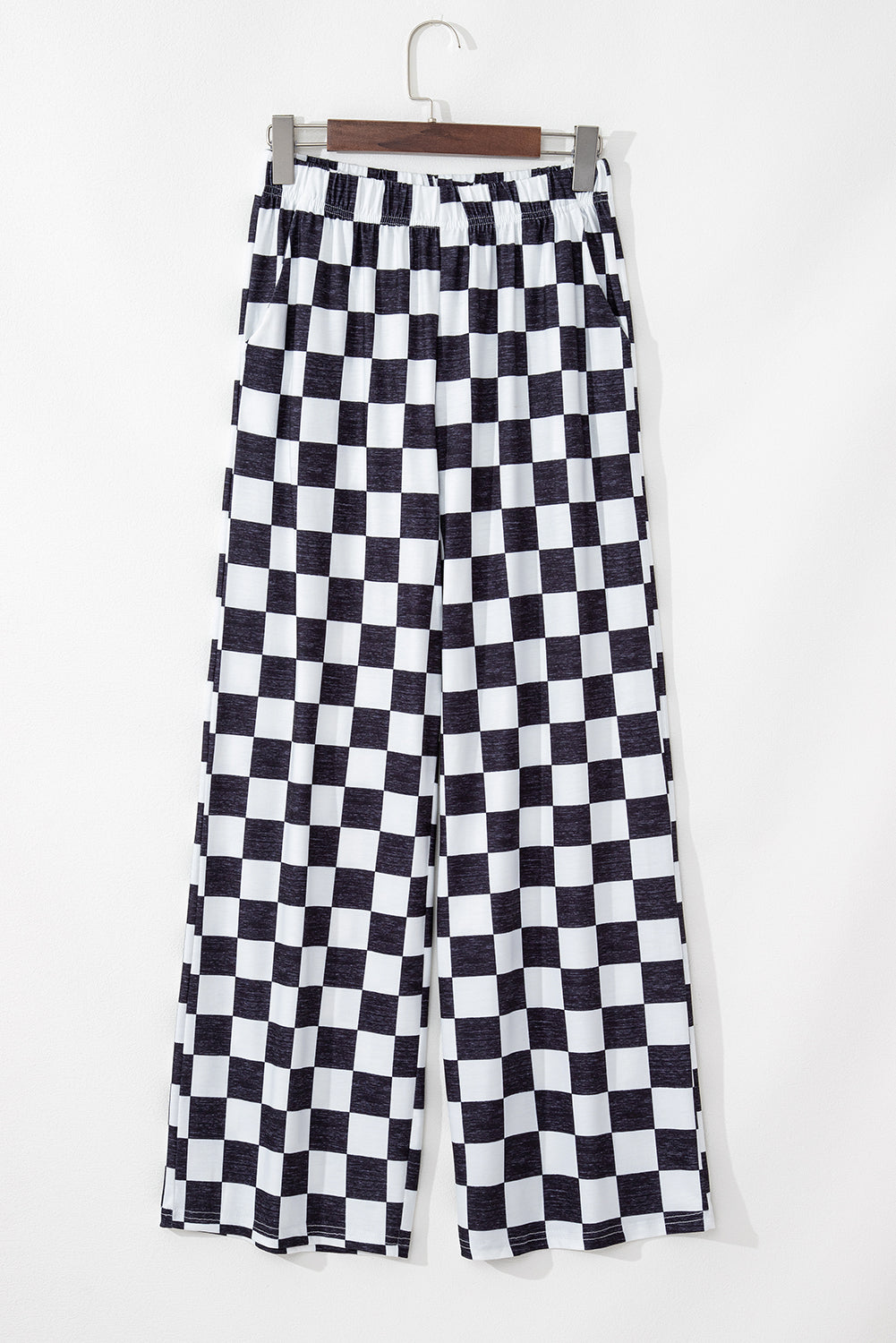 CHELSEA Checkered High Waisted Wide Leg Pants