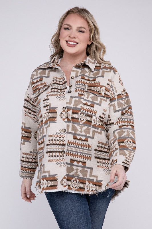 MARIE Aztec Western Shacket