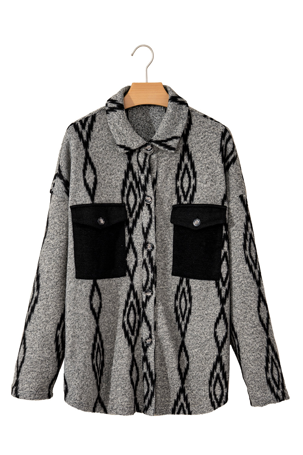 GRETCHEN Gray Aztec Shacket