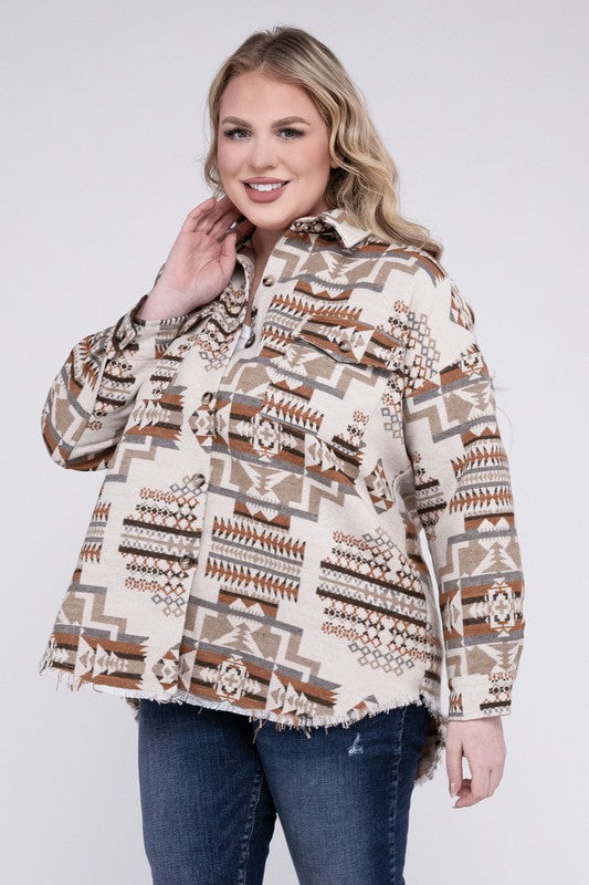 MARIE Aztec Western Shacket