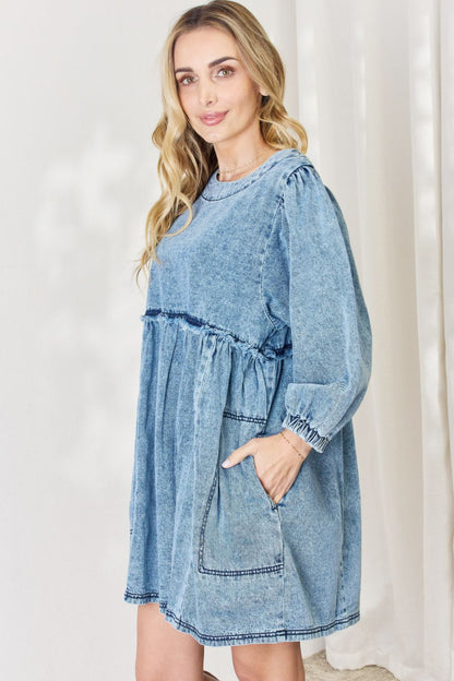 OLIVIA Oversized Denim Babydoll Dress