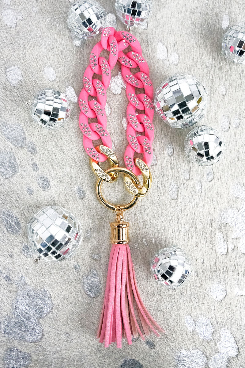 CINDY Sparkle Pink Keychain Link